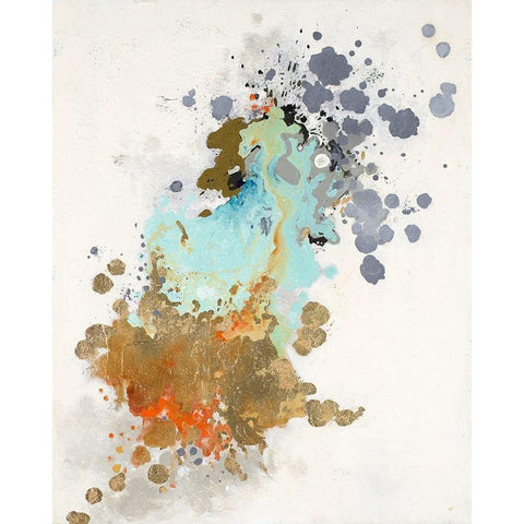 Splash White Modern Wood Framed Art Print by Pinto, Patricia