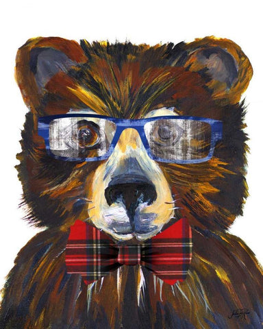 Beary Cool Black Ornate Wood Framed Art Print with Double Matting by DeRice, Julie