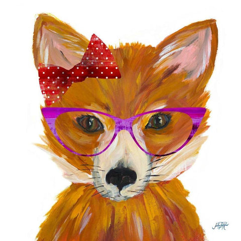 Very Foxy White Modern Wood Framed Art Print by DeRice, Julie