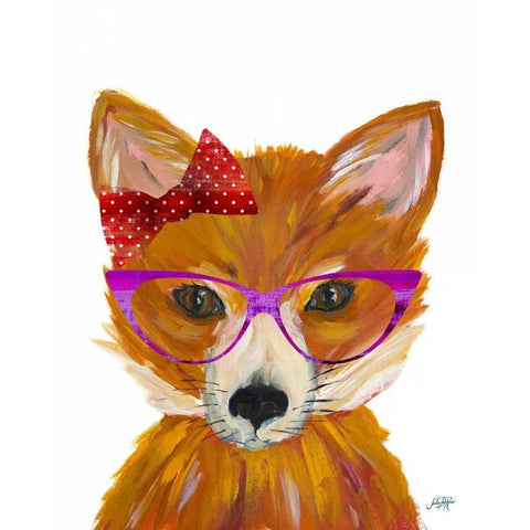 Nerdy Fox Gold Ornate Wood Framed Art Print with Double Matting by DeRice, Julie