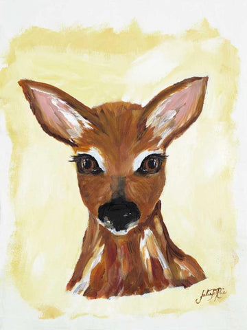Dear Deer White Modern Wood Framed Art Print with Double Matting by DeRice, Julie