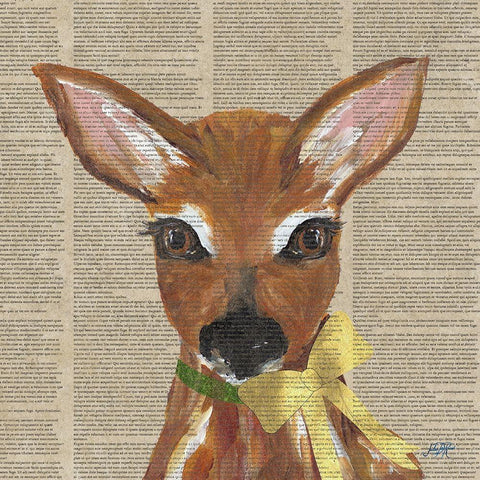 Holiday Animal II White Modern Wood Framed Art Print with Double Matting by DeRice, Julie