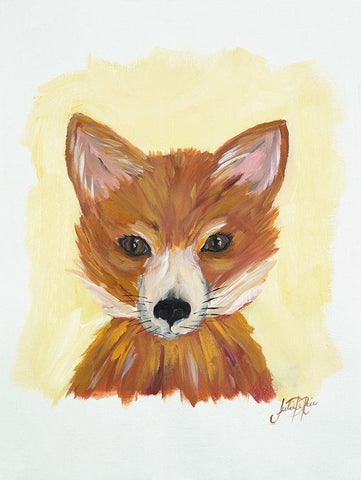 Foxy Fox White Modern Wood Framed Art Print with Double Matting by DeRice, Julie