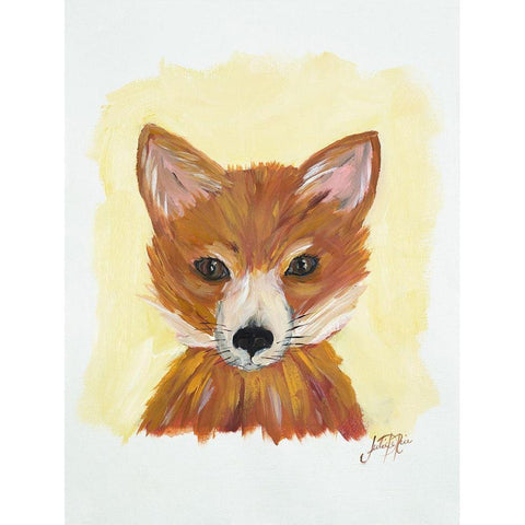 Foxy Fox Black Modern Wood Framed Art Print with Double Matting by DeRice, Julie