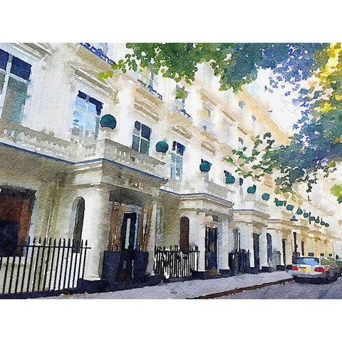 Notting Hill Black Modern Wood Framed Art Print by Navas, Emily