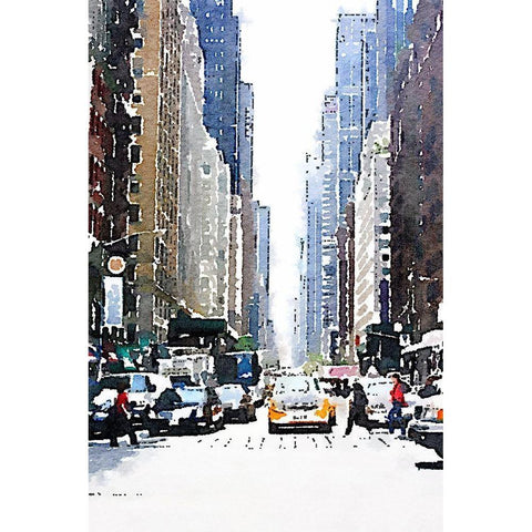 City Life Black Modern Wood Framed Art Print by Navas, Emily