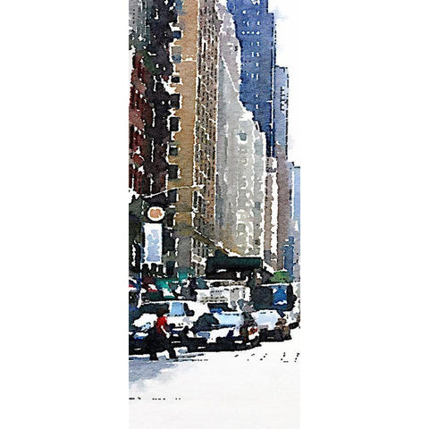 City Life Panel I Gold Ornate Wood Framed Art Print with Double Matting by Navas, Emily