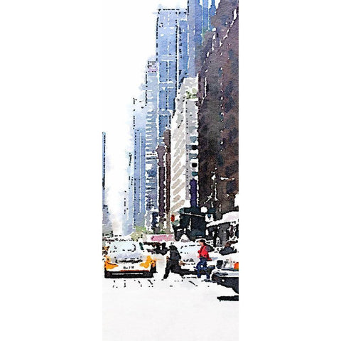City Life Panel II White Modern Wood Framed Art Print by Navas, Emily