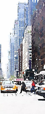 City Life Panel II Black Ornate Wood Framed Art Print with Double Matting by Navas, Emily