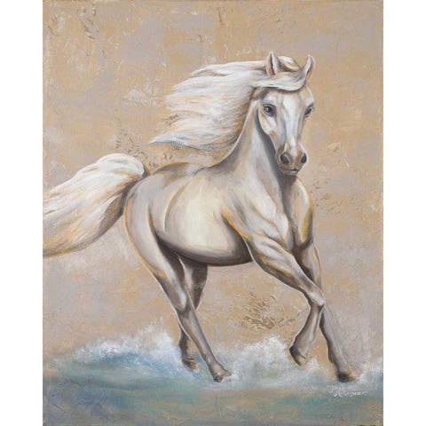 Freedom Run White Modern Wood Framed Art Print by Hakimipour, Tiffany