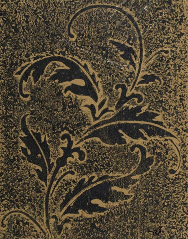 Leaf Scroll IV White Modern Wood Framed Art Print with Double Matting by Hakimipour, Tiffany