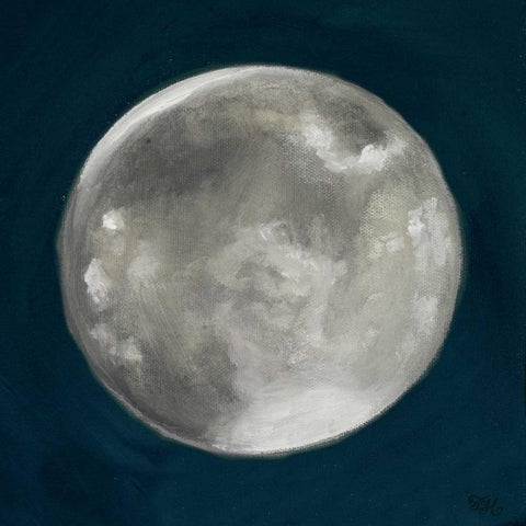 Moon Phase I Black Modern Wood Framed Art Print with Double Matting by Hakimipour, Tiffany