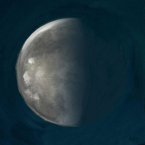 Moon Phase III Black Modern Wood Framed Art Print by Hakimipour, Tiffany