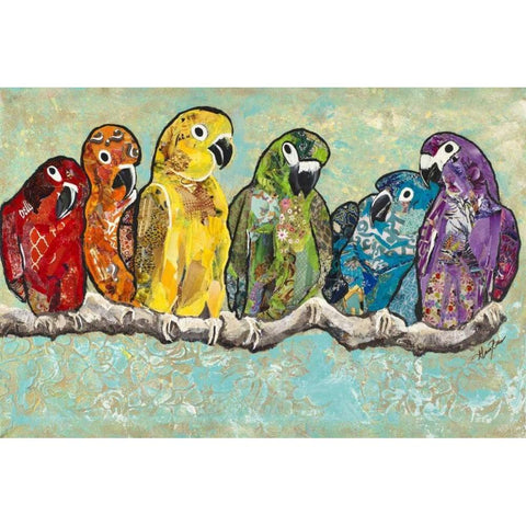 Flock of Colors Black Modern Wood Framed Art Print with Double Matting by Ritter, Gina