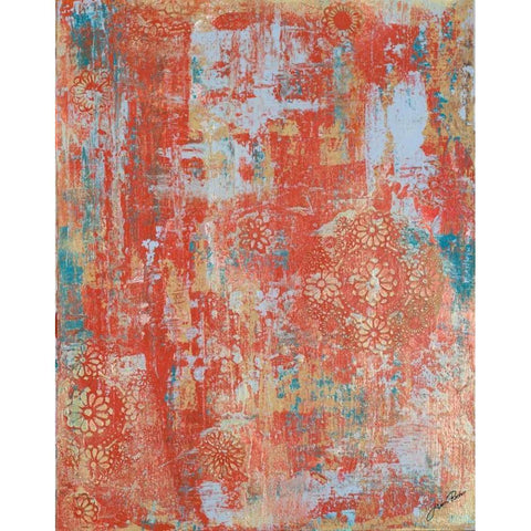 Orange Abstract II Gold Ornate Wood Framed Art Print with Double Matting by Ritter, Gina