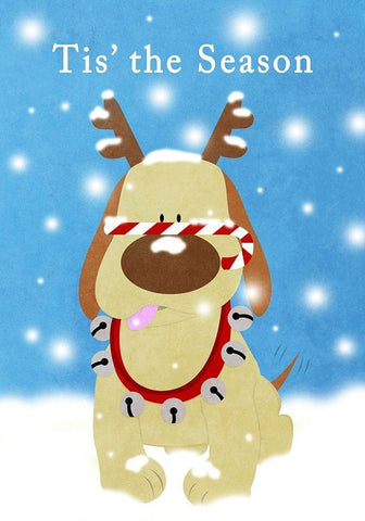 Christmas Barks II White Modern Wood Framed Art Print with Double Matting by SD Graphics Studio