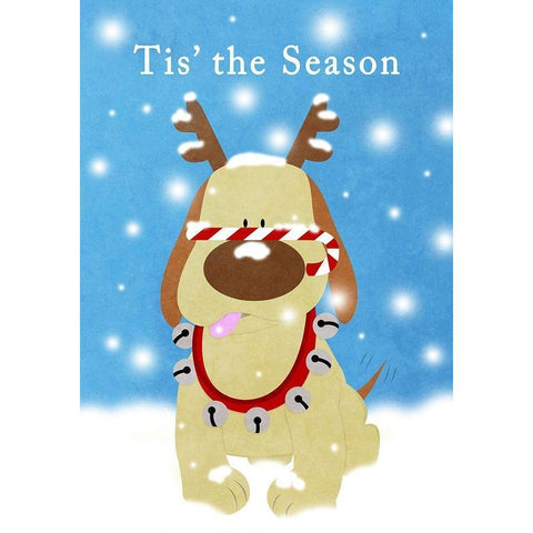 Christmas Barks II Black Modern Wood Framed Art Print with Double Matting by SD Graphics Studio