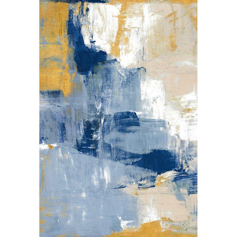 Golden Indigo Beauty I White Modern Wood Framed Art Print by Loreth, Lanie