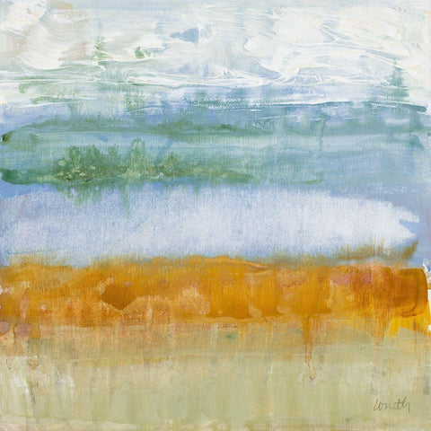 Lakeside Gold Ornate Wood Framed Art Print with Double Matting by Loreth, Lanie