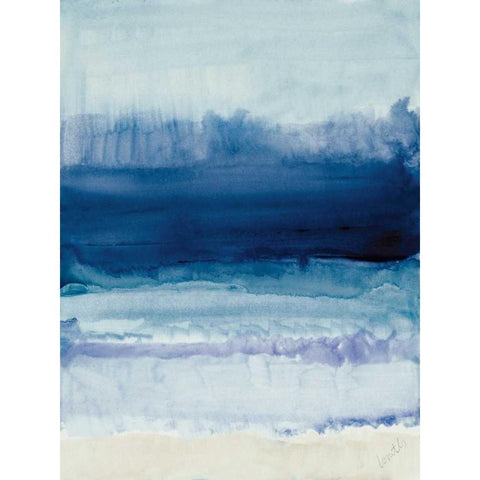 Blue on Blue I White Modern Wood Framed Art Print by Loreth, Lanie