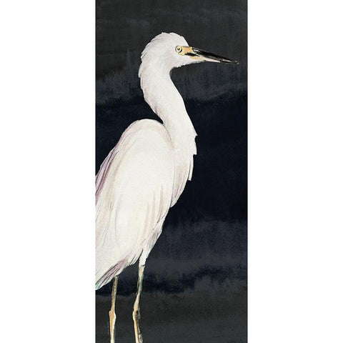 Heron on Black II Gold Ornate Wood Framed Art Print with Double Matting by Loreth, Lanie