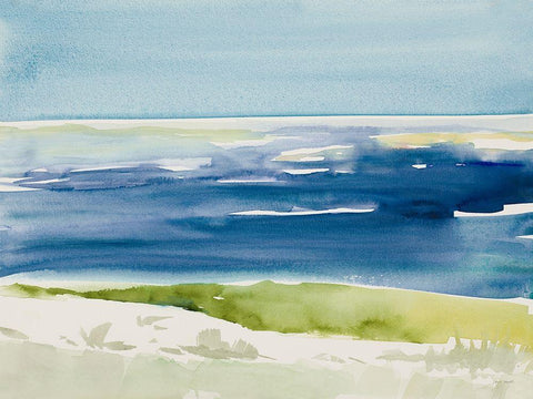 Cape Cod Seashore White Modern Wood Framed Art Print with Double Matting by Loreth, Lanie