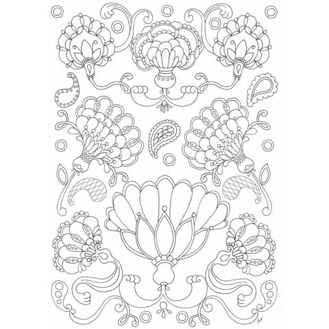 Floral Chain II Black Modern Wood Framed Art Print by Metz, Andi