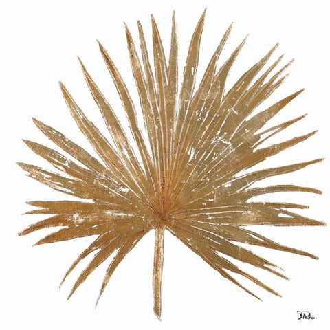 Golden Leaf Palm I Black Ornate Wood Framed Art Print with Double Matting by Pinto, Patricia