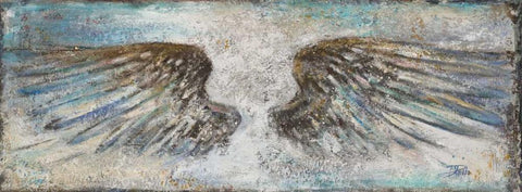 Wings White Modern Wood Framed Art Print with Double Matting by Pinto, Patricia