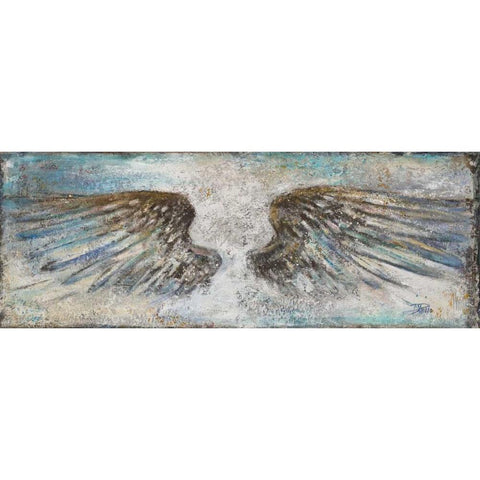 Wings Black Modern Wood Framed Art Print with Double Matting by Pinto, Patricia