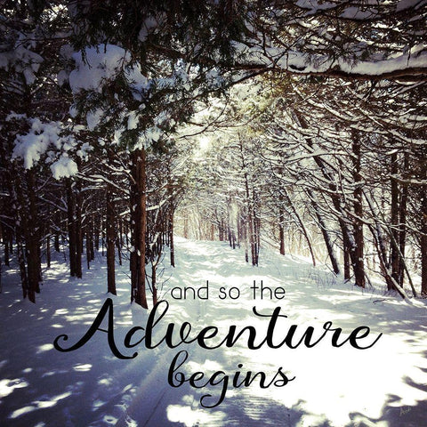 Adventure Begins Black Ornate Wood Framed Art Print with Double Matting by Metz, Andi