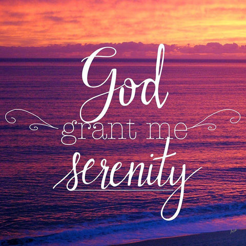 God Grant Me Serenity Black Modern Wood Framed Art Print by Metz, Andi
