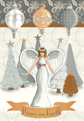 Angel Wonderland Earth White Modern Wood Framed Art Print with Double Matting by Metz, Andi