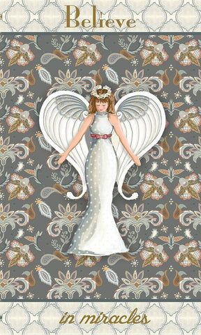 Wonderland Angel II White Modern Wood Framed Art Print with Double Matting by Metz, Andi