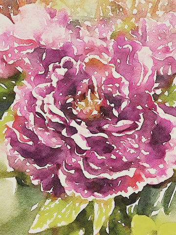 Purple Blossoms Black Ornate Wood Framed Art Print with Double Matting by Navas, Emily