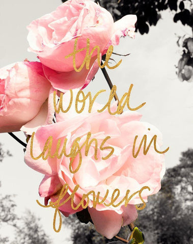 Love Blooms II White Modern Wood Framed Art Print with Double Matting by Navas, Emily