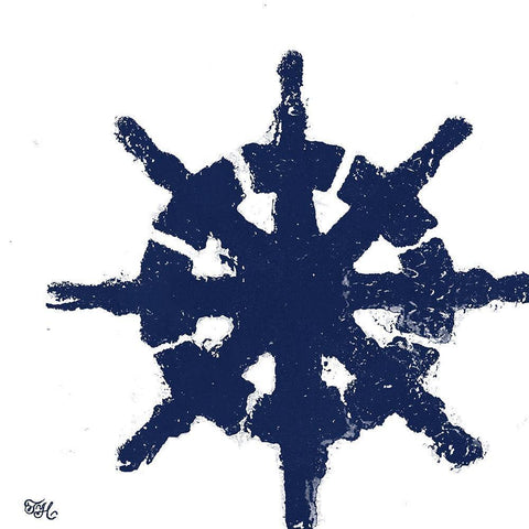 Coastal Navy on White IV Black Ornate Wood Framed Art Print with Double Matting by Hakimipour, Tiffany