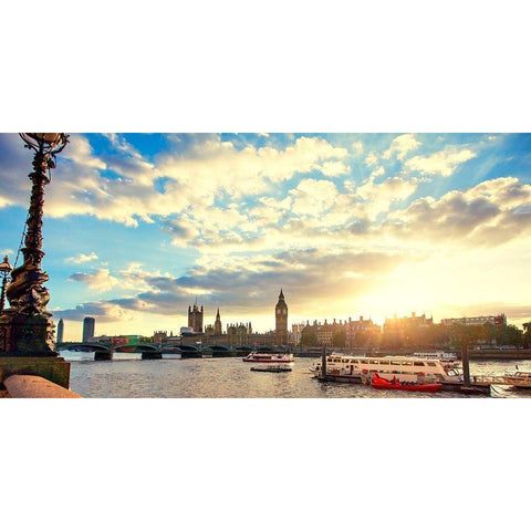 Thames River Black Modern Wood Framed Art Print by Navas, Emily