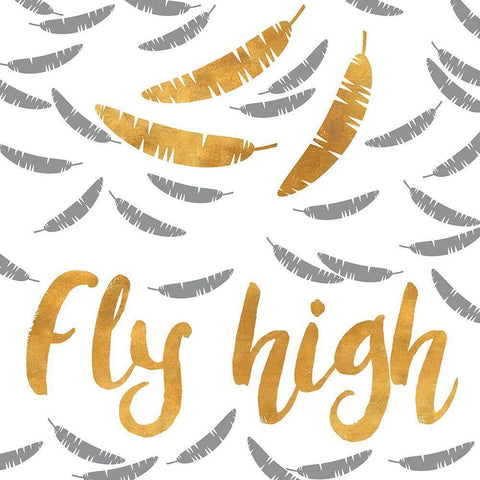 Fly High White Modern Wood Framed Art Print with Double Matting by SD Graphics Studio