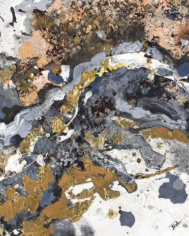 Turbulence Rectangle I White Modern Wood Framed Art Print with Double Matting by Pinto, Patricia