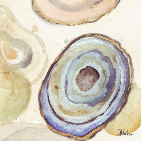 Agates Flying Square II White Modern Wood Framed Art Print by Pinto, Patricia