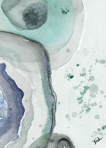 Cool Agate Fragment II White Modern Wood Framed Art Print with Double Matting by Pinto, Patricia