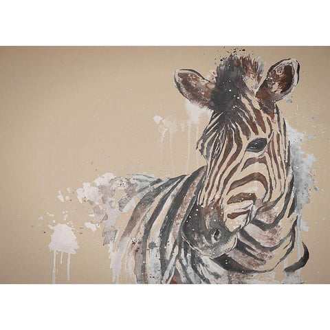Sandstone Zebra Gold Ornate Wood Framed Art Print with Double Matting by Pinto, Patricia