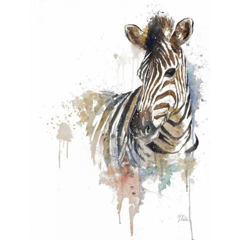 Water Zebra White Modern Wood Framed Art Print by Pinto, Patricia