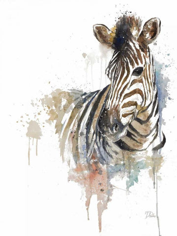 Water Zebra White Modern Wood Framed Art Print with Double Matting by Pinto, Patricia