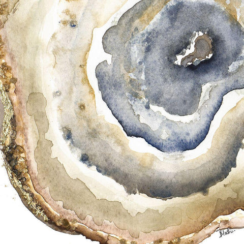 Up Close Agate Watercolor I White Modern Wood Framed Art Print by Pinto, Patricia