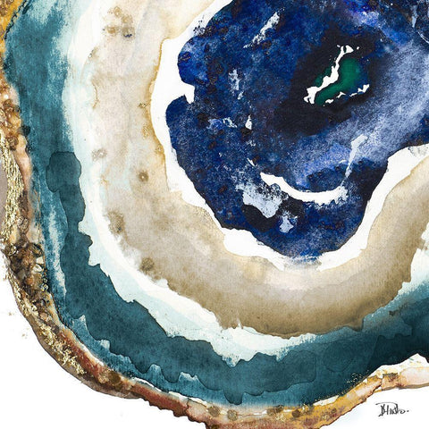 Blue Agate Black Modern Wood Framed Art Print by Pinto, Patricia