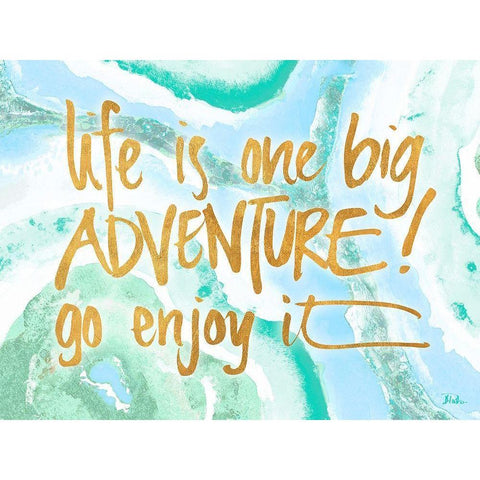 Life is One Big Adventure Gold Ornate Wood Framed Art Print with Double Matting by Pinto, Patricia