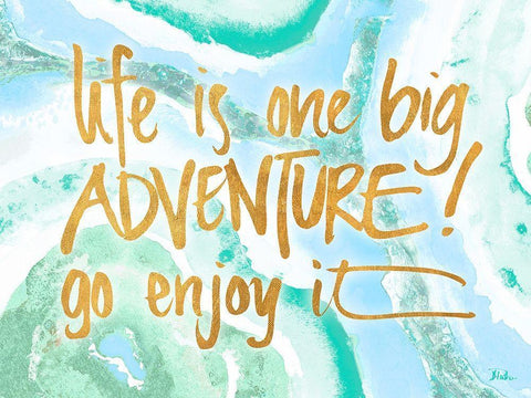 Life is One Big Adventure White Modern Wood Framed Art Print with Double Matting by Pinto, Patricia
