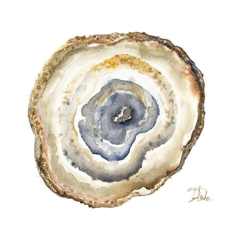 Agate Watercolor I Black Modern Wood Framed Art Print by Pinto, Patricia